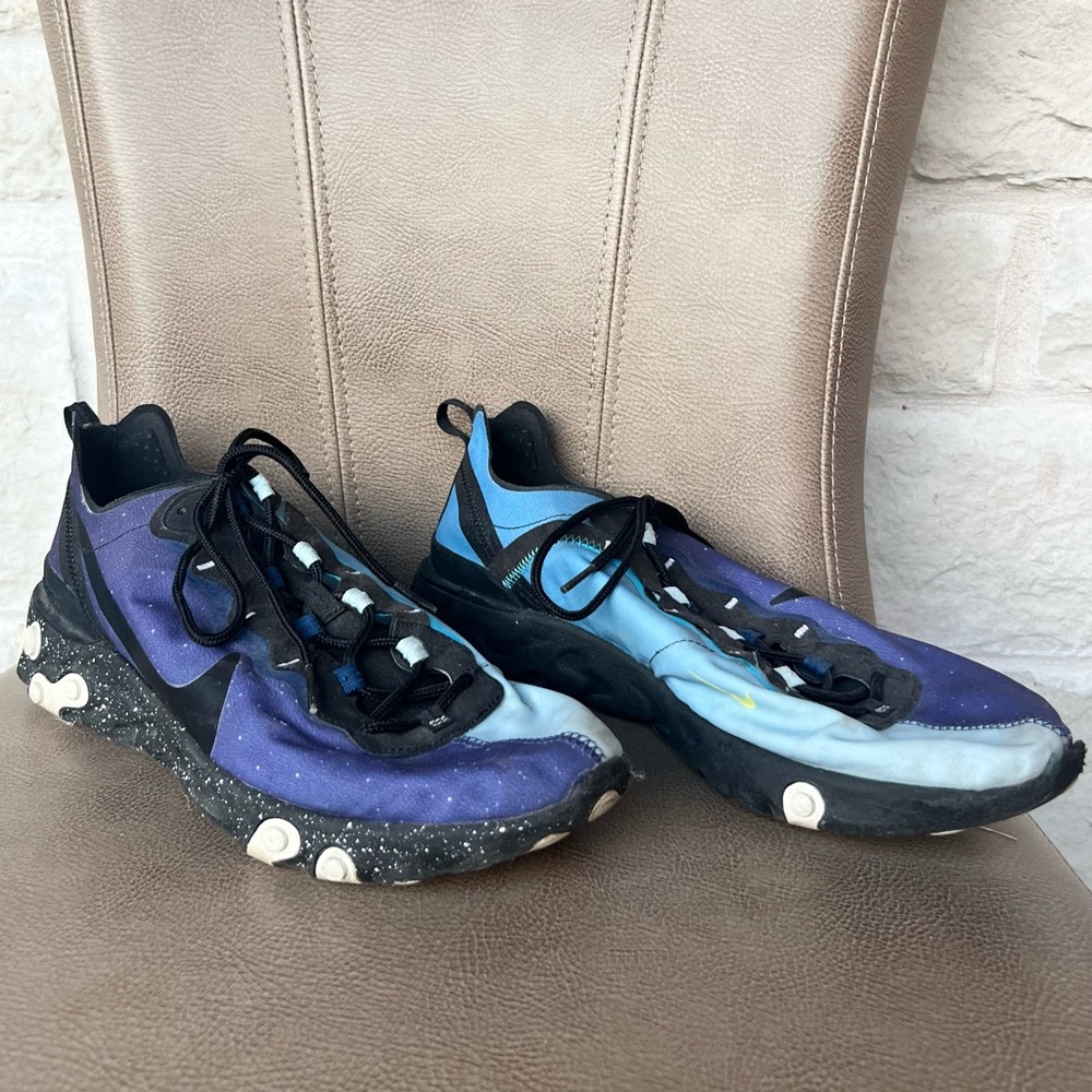 Nike React Element 55 Equinox Blue and Gray Sneakers Men’s 12 - WELL-WORN